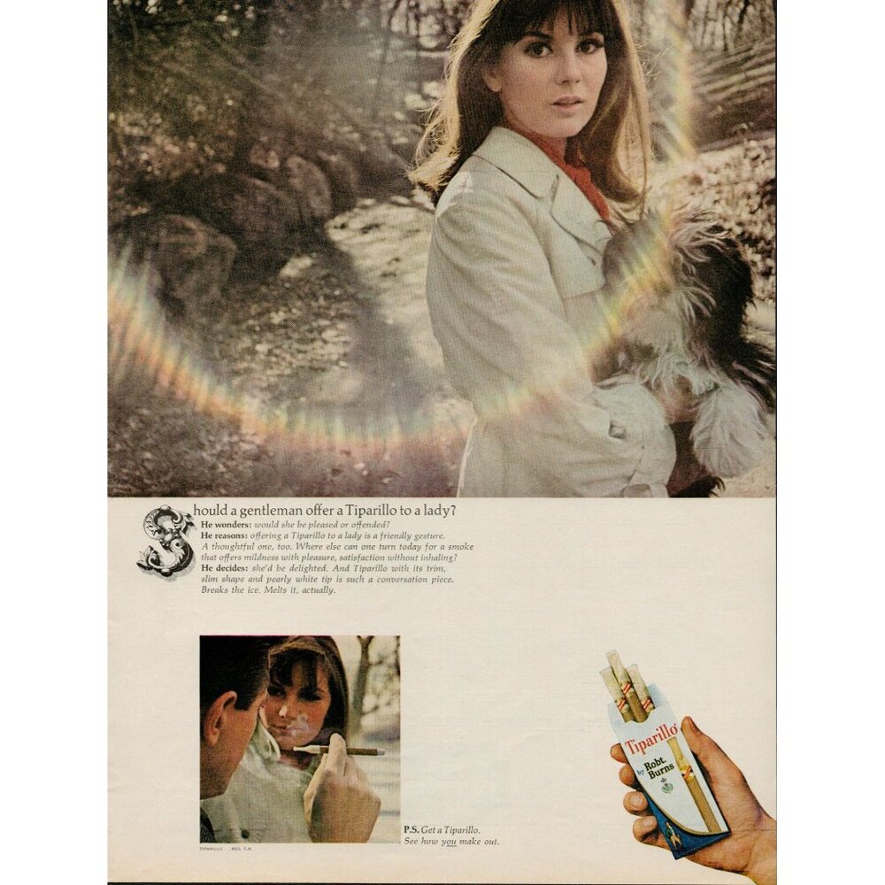 1965 Robt. Burns Tiparillo cigars Vintage Print Ad (L19)
